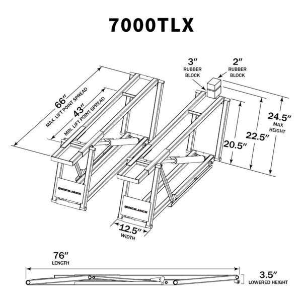 QuickJack 7000TLX Extended Portable Car Lift - Image 6