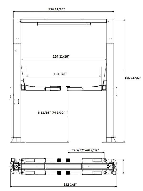 APlusLift 14,000LB 2-Post Overhead Single Release Direct Drive Car Lift with 3 Year Warranty - AP-14SR - Image 11