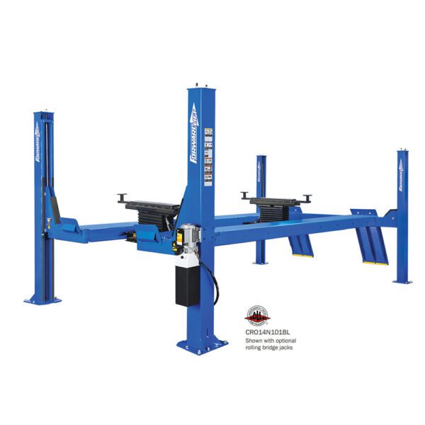 FORWARD LIFT CRO14-EL 14,000 LB ALI CERTIFIED FOUR-POST LIFT – 215″ MAX WHEELBASE