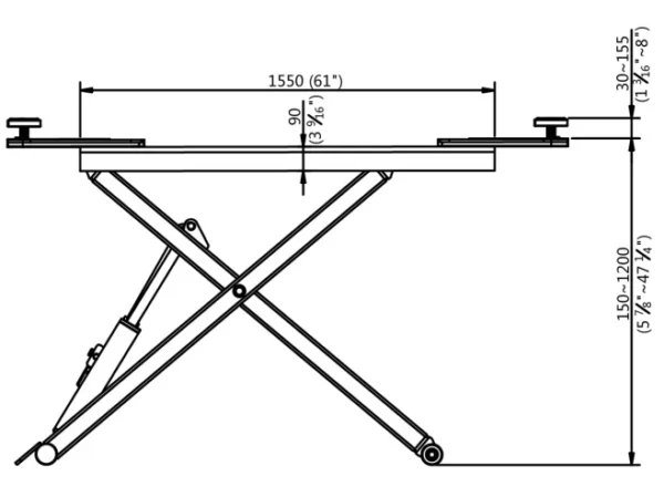 APlusLift 6,600LB Portable Mid-Rise Scissor Lift - HW-SL6600X - Image 6